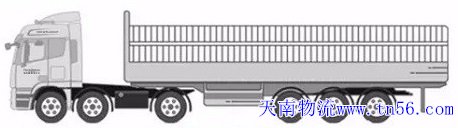 雙轉(zhuǎn)一拖三13米貨車核載圖